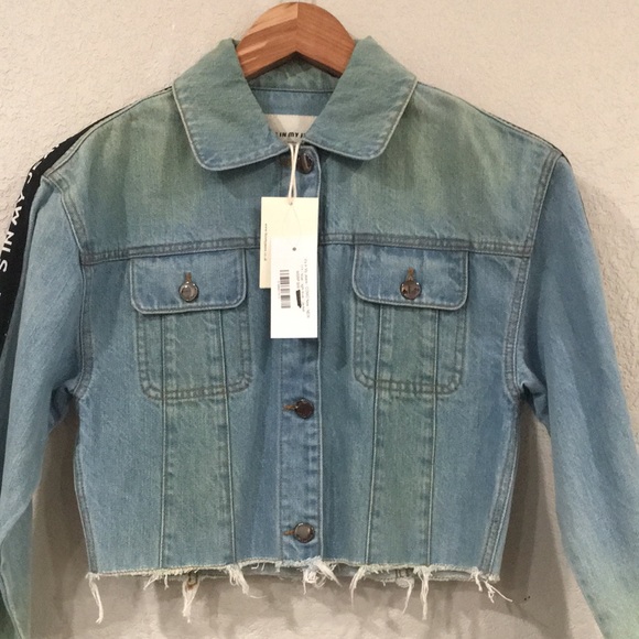 NEW It’s in My‎ Jeans Girls Sz 11Y COMO  Cropped Fray Denim Jean Jacket - Picture 1 of 11